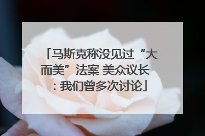 马斯克称没见过“大而美”法案 美众议长：我们曾多次讨论
