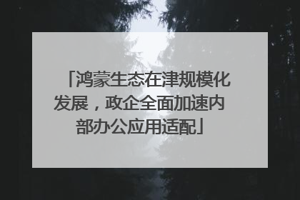 鸿蒙生态在津规模化发展，政企全面加速内部办公应用适配