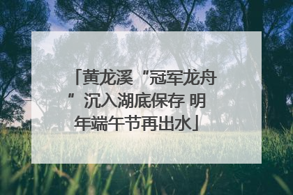 黄龙溪“冠军龙舟”沉入湖底保存 明年端午节再出水