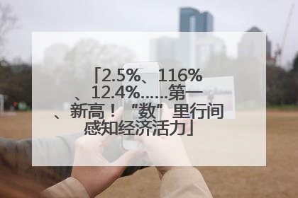 2.5%、116%、12.4%……第一、新高！“数”里行间感知经济活力