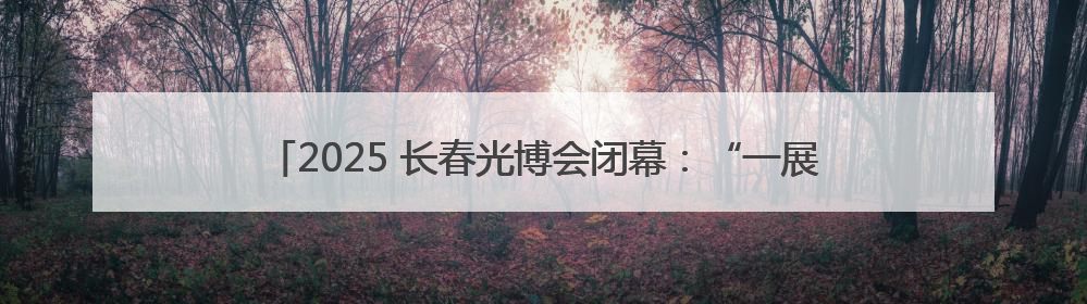 2025 长春光博会闭幕：“一展两会” 激活光电产业千亿新蓝图