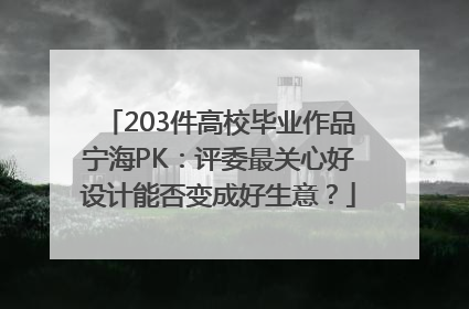 203件高校毕业作品宁海PK：评委最关心好设计能否变成好生意？