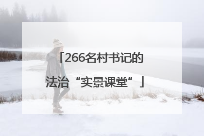 266名村书记的法治“实景课堂”