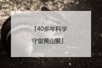 40多年科学守望黄山猴